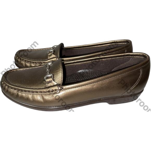 SAS Metro Womens Size 11 W Bronze Leather Horsebit Slip On Loafers Shoes - Picture 6 of 6